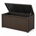 Garten-Auflagenbox mit Klappdeckel, 120 x 50 x 60 cm, Dunkelbraun/Schwarz