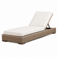 Verstellbare Gartenliege in Beige, Creme und Dunkelbraun, 200 x 75 x 90 cm
