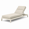 Moderne Gartenliege aus Metall und Textil mit verstellbarer Rückenlehne und Polsterauflage, Beige, 200 x 70 x 95 cm